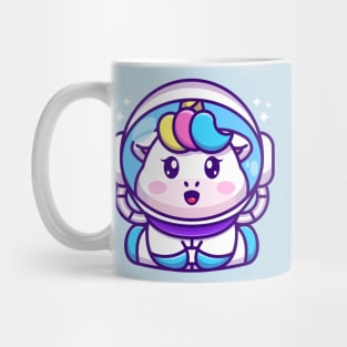 Cute baby unicorn wearing an astronaut suit, cartoon character Mug